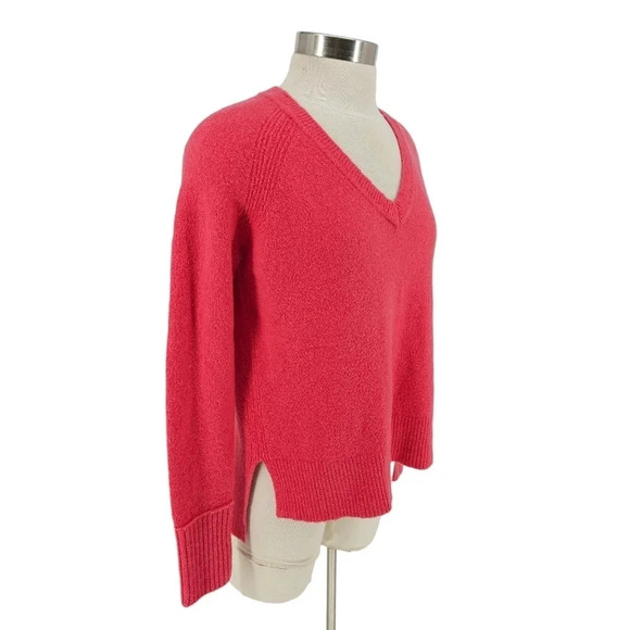 J.CREW Sweater Wool Alpaca Pink Long Sleeve V Neck Knit Pullover - Picture 2 of 7